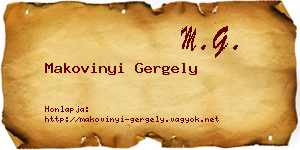 Makovinyi Gergely névjegykártya